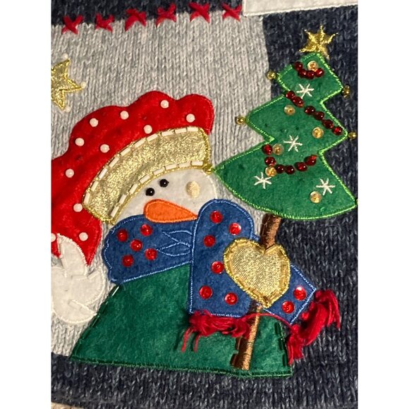 Tiana International Christmas Collection Snowman Zip Sweater M - Picture 7 of 13
